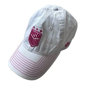Team USA White Hat New Era Adjustable Fit Soccer Cap Sporty Womens OS